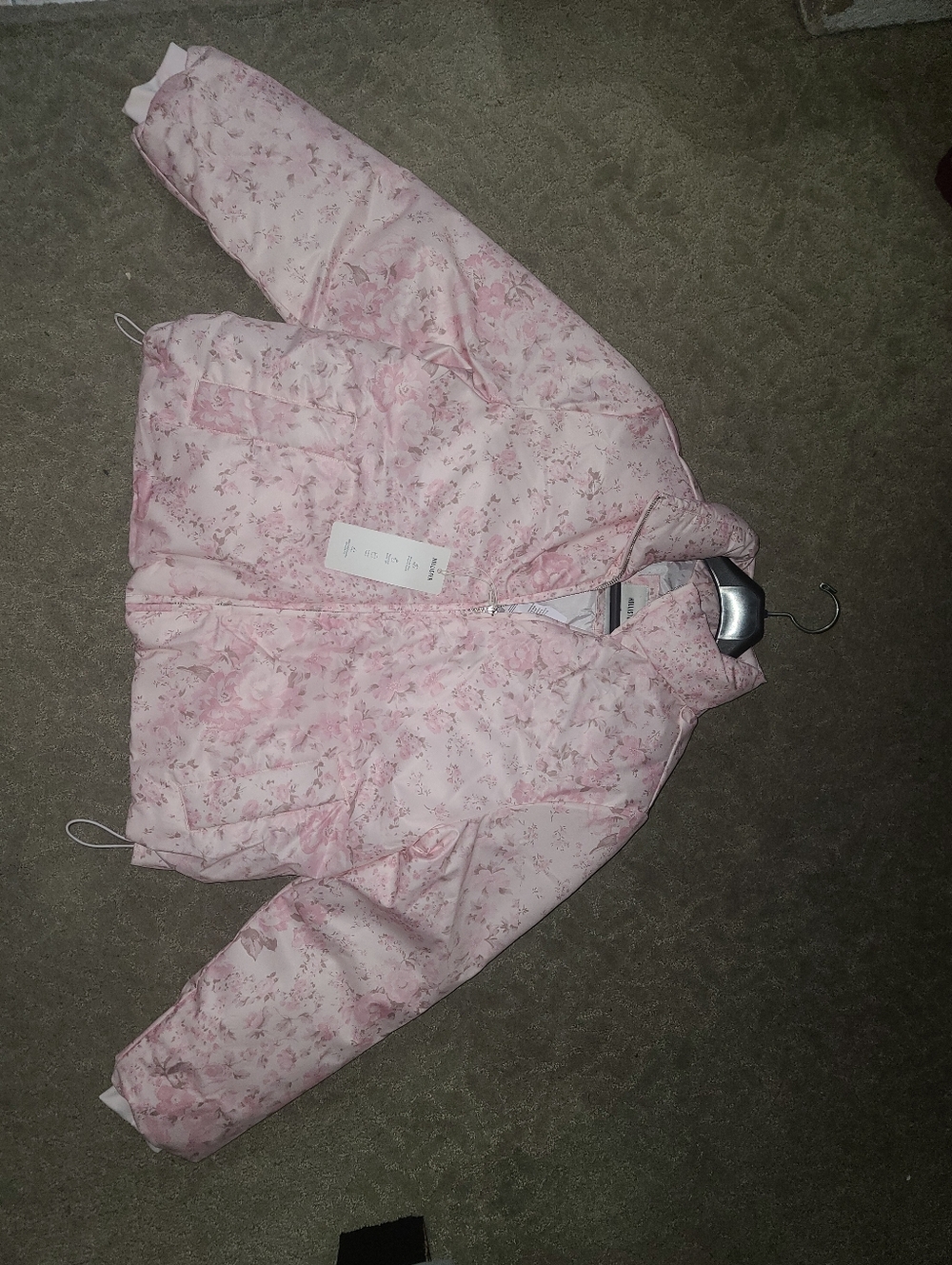 Hollister Light Pink Floral Puffer Jacket for Kids